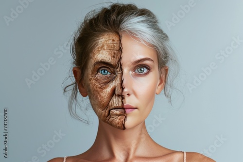 Aging brain health. Young to old generation facelift complications. Less Wrinkles, speech therapy, face, lines through skin care, anti aging cream, acne and glycolic acid and facial contouring