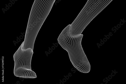 Running legs with sport shoes go