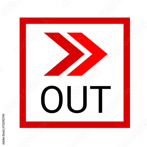 exit out icon design template element png file transparent, exit symbol red design with arrow
