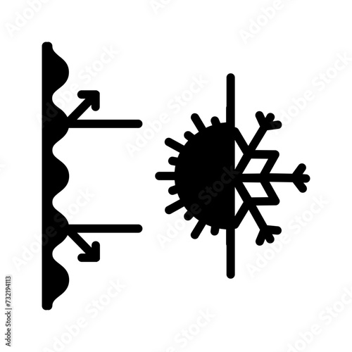 Vector solid black icon for Insulation