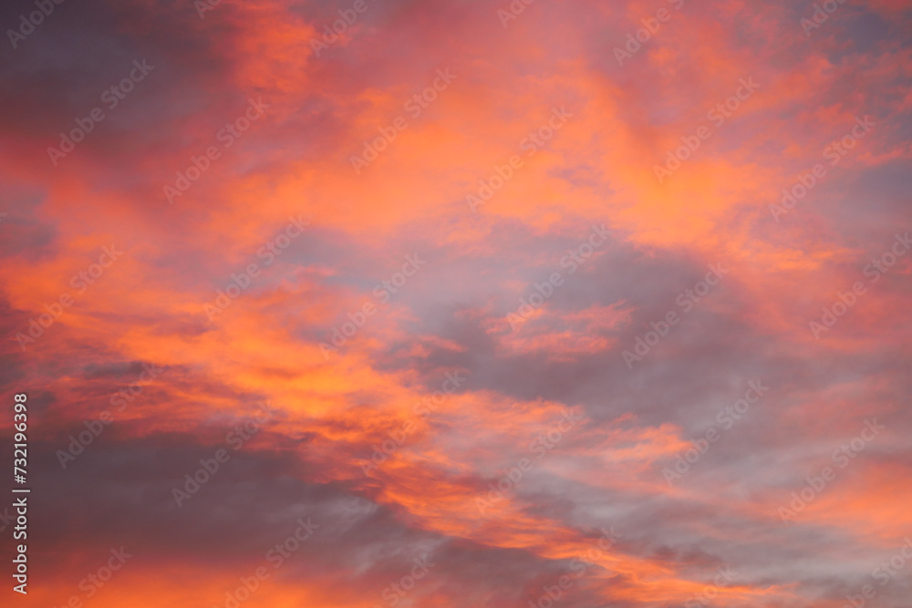 burning sky at sunset. Red sky abstract background.