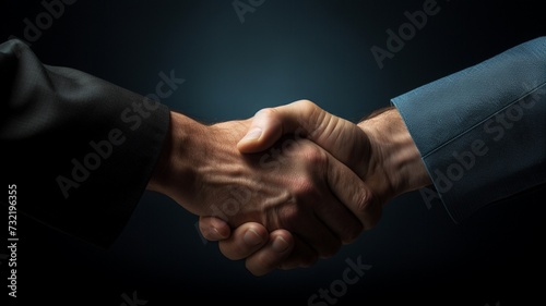 A symbolic partnership handshake meeting captured in high definition, showcasing the essence of collaboration and trust in a professional setting