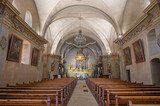 CHAMONIX, FRANCE - JULY 5, 2022: The nave of St. Michael church.