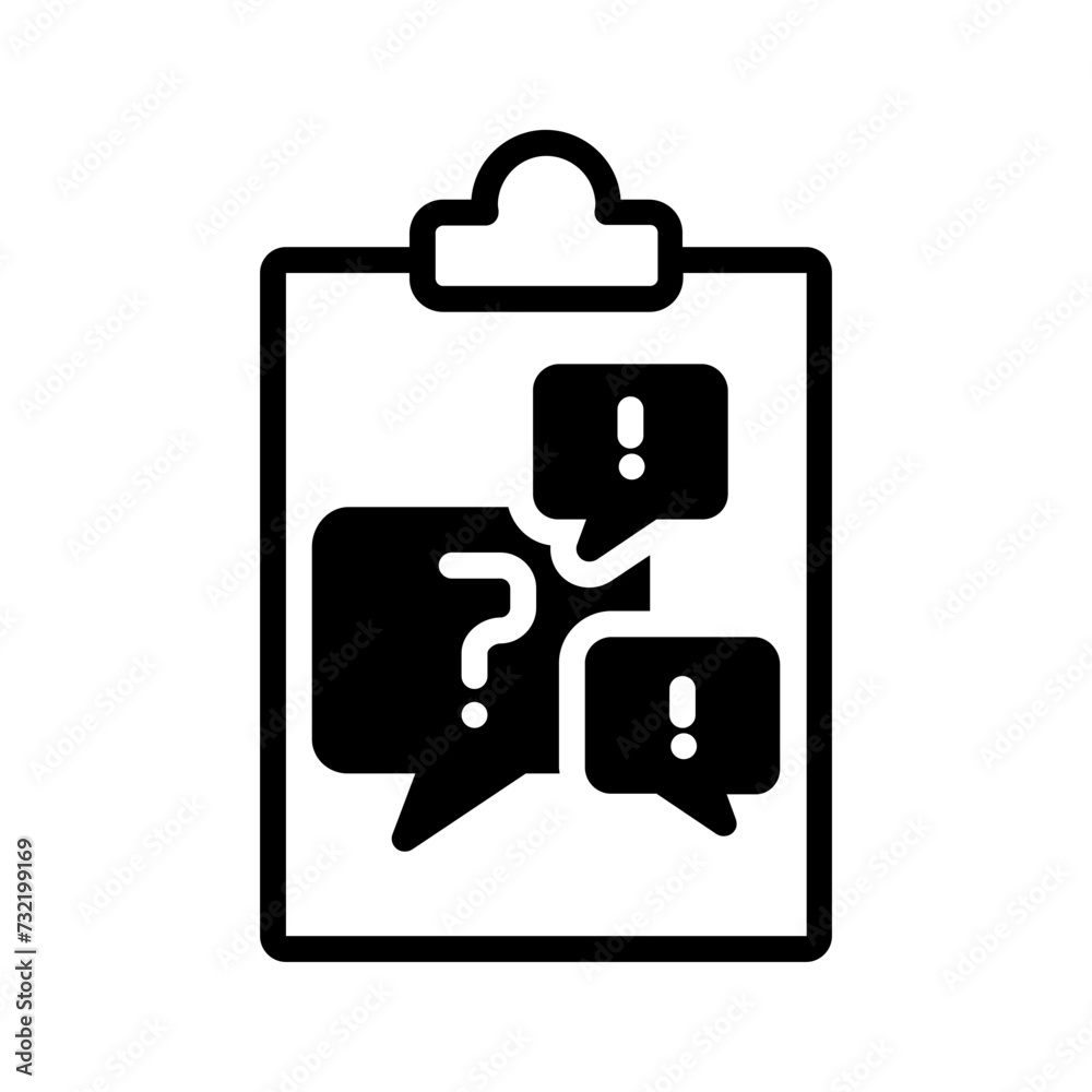 Vector solid black icon for Inquiry Vector solid black icon for Inquiry