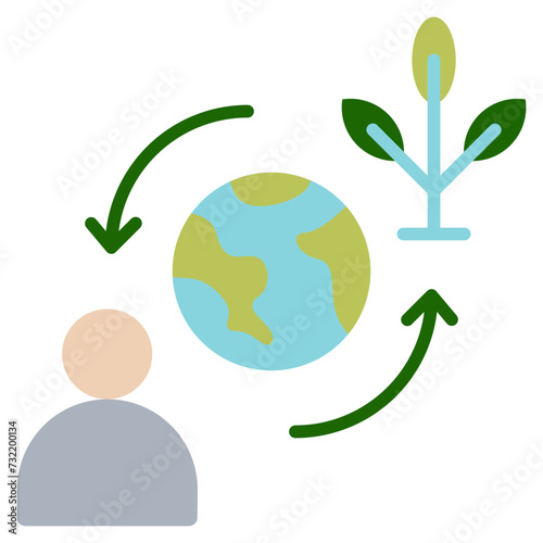 Symbiosis Flat Icon.