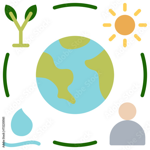 Biodiversity Flat Icon.