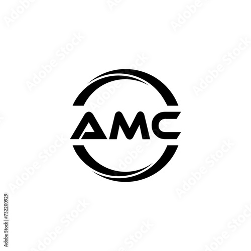 AMC letter logo design with white background in illustrator, cube logo, vector logo, modern alphabet font overlap style. calligraphy designs for logo, Poster, Invitation, etc.
