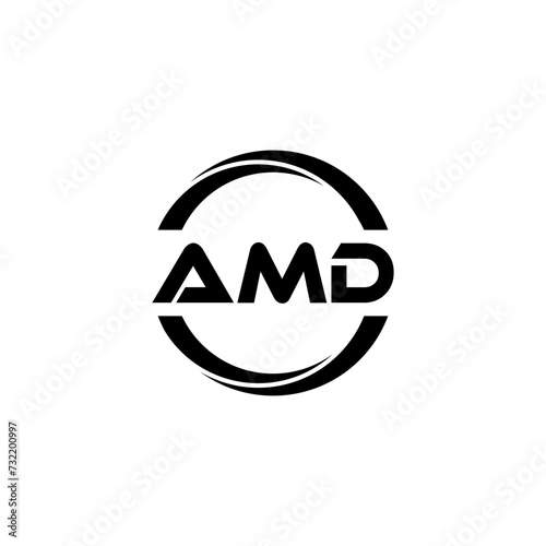 AMD letter logo design with white background in illustrator, cube logo, vector logo, modern alphabet font overlap style. calligraphy designs for logo, Poster, Invitation, etc.