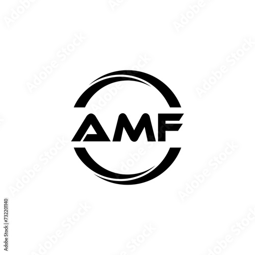 AMF letter logo design with white background in illustrator, cube logo, vector logo, modern alphabet font overlap style. calligraphy designs for logo, Poster, Invitation, etc.