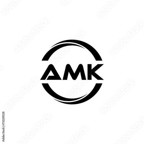 AMK letter logo design with white background in illustrator, cube logo, vector logo, modern alphabet font overlap style. calligraphy designs for logo, Poster, Invitation, etc. photo