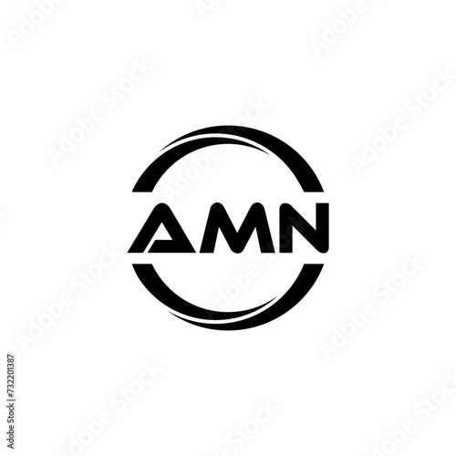 AMN letter logo design with white background in illustrator, cube logo, vector logo, modern alphabet font overlap style. calligraphy designs for logo, Poster, Invitation, etc.