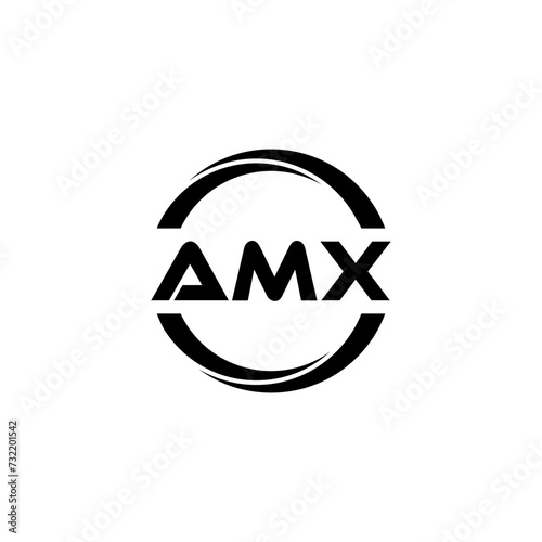 AMX letter logo design with white background in illustrator, cube logo, vector logo, modern alphabet font overlap style. calligraphy designs for logo, Poster, Invitation, etc.