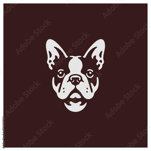 boston terrier stencil silhouette face head