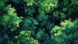 Aerial view of a rainforest canopy  illustrating the intricate layers of vegetation and emphasizing the importance of conservation for these vital lungs of the Earth. simple minimalist illustration