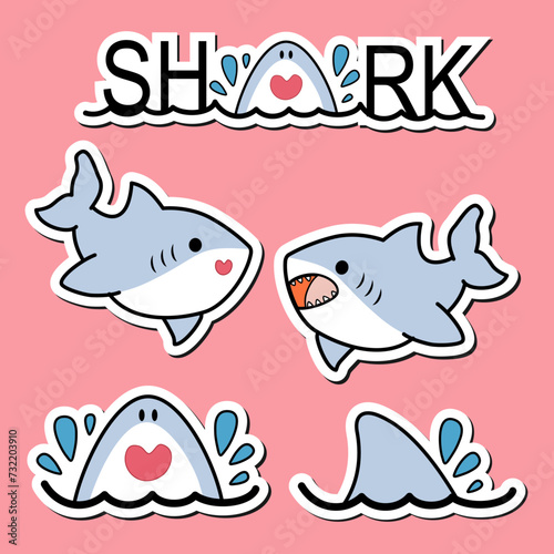 Shark week woman period tracker printable planner stickers