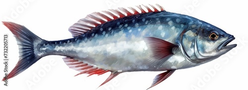 Fresh tuna fish on white background photo