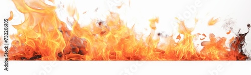 red flames burning on a white background