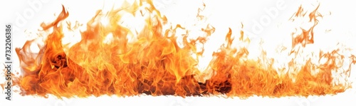 red flames burning on a white background