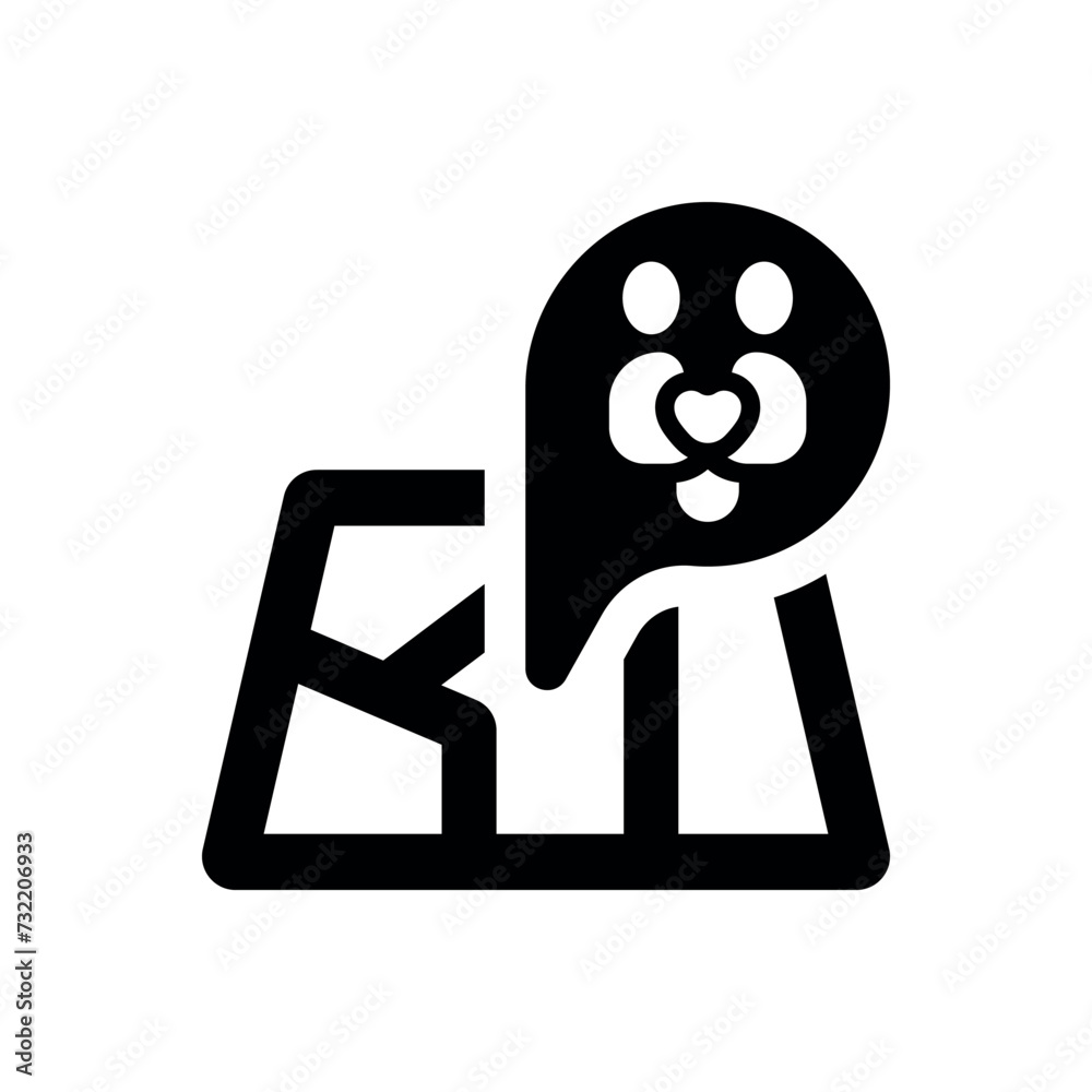 dog location icon vector illustration dog location icon vector illustration