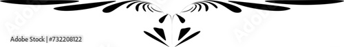 The outline of the wings spread out along the horizon. Vector. For logos, trademarks, emblems.