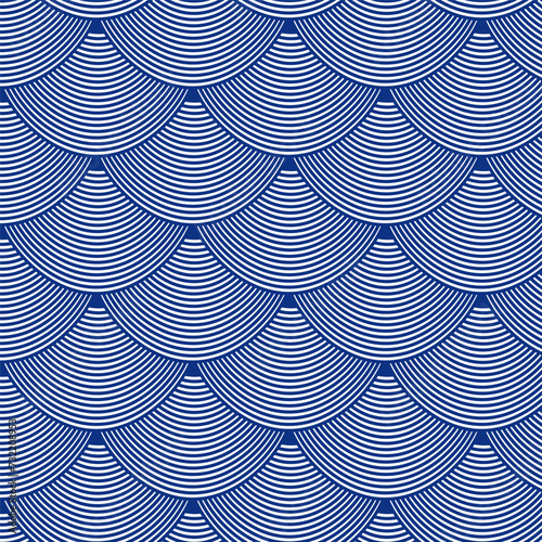 Blue wave pattern background Japanese style. Perfect for banners, cards, or wallpaper.