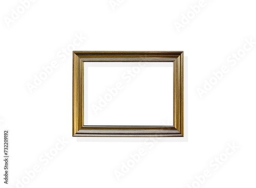 Wood picture frame isolated on white background , clipping path