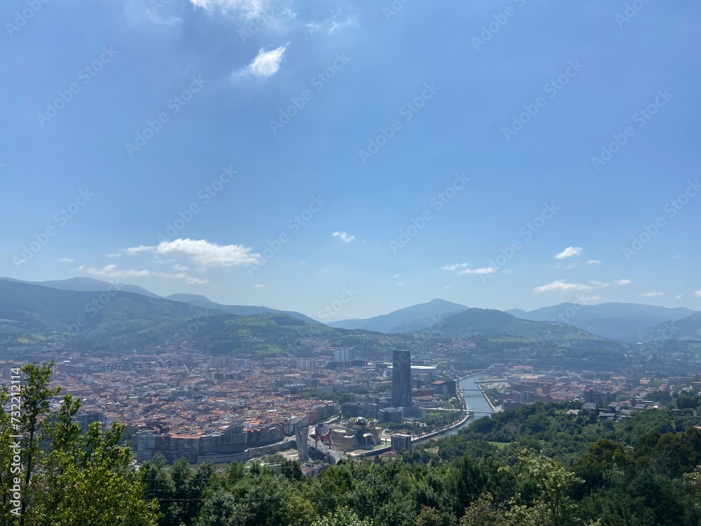 view from the top of the mountain of Bilbao, Basque Country, Spain