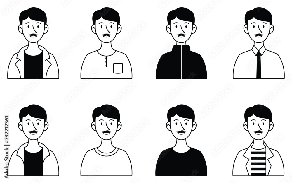 Avatar Outline of a Stylish Man in Fashion Avatar Outline of a Stylish Man in Fashion