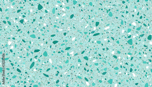 Turquoise blue terrazzo floor texture background