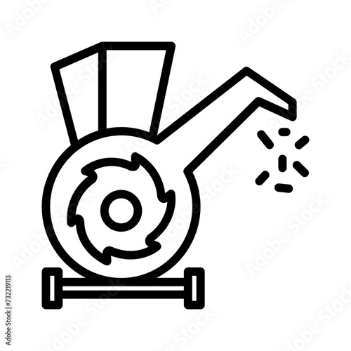 Vector black line icon for Brush chippers