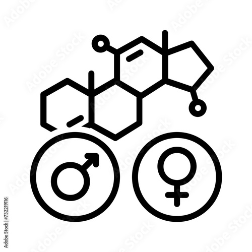 Vector black line icon for Hormone