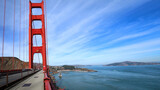 Golden Gate Bridge, San Francisco- Panoramic view looking out over the bay.