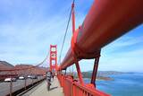 The golden Gate Bridge: San Francisco - view of the famous bridge crossing over the inlet to the san francisco bay.