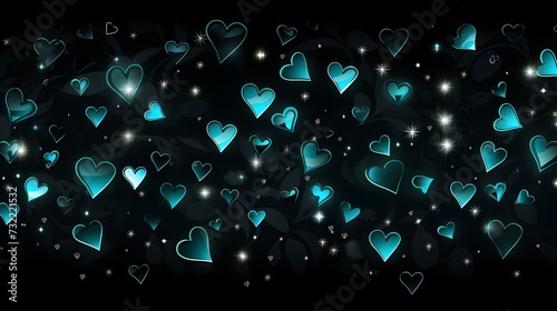 Abstract Teal Heart Background