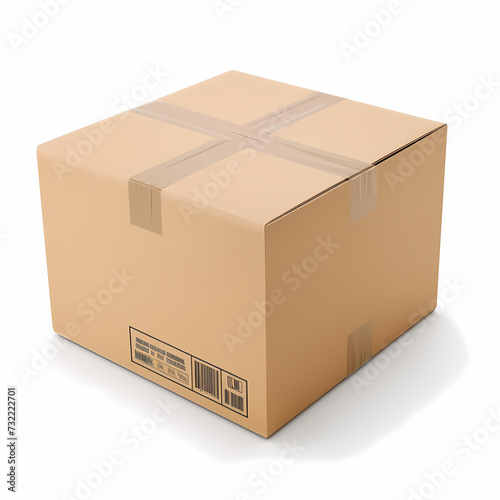 cardboard box on white background