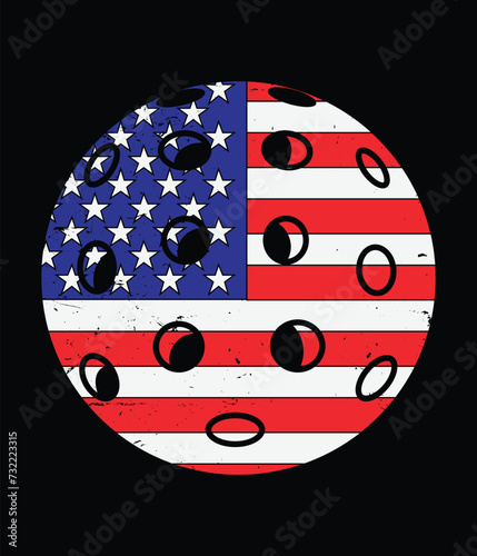 Pickleball American Flag Vector. You can use it as club logo, banner design etc.