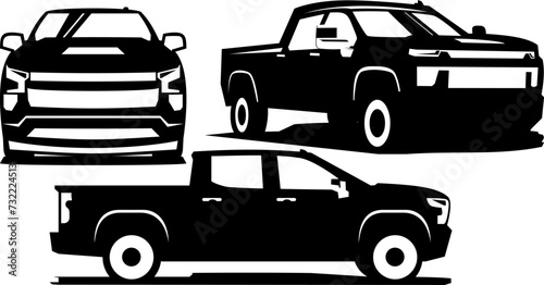 pick up truck logo design vector	