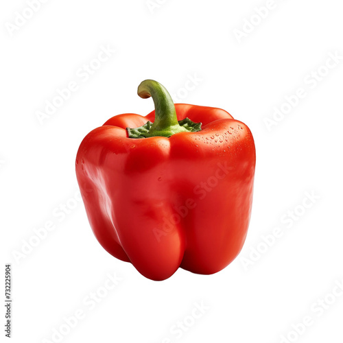 Macro shot of a paprika pepper isolated on transparent background