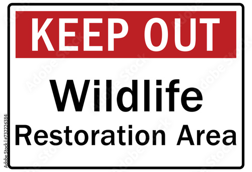 Hiking safety sign wildlife restoration area