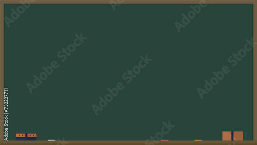 コピースペースがある学校の黒板背景フレーム　Blackboard background frame for schools with copy space photo