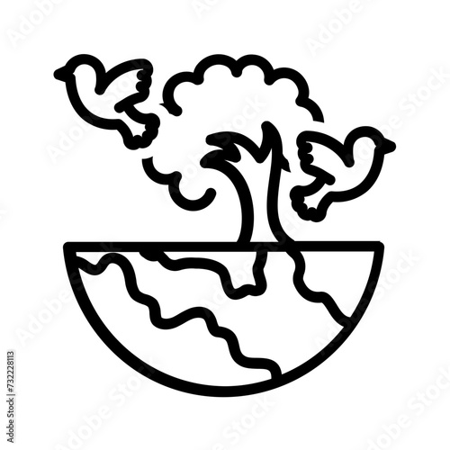 Vector black line icon for Natural habitat