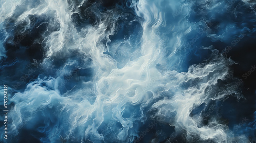 Abstract design of white powder cloud against dark background Abstract design of white powder cloud against dark background
