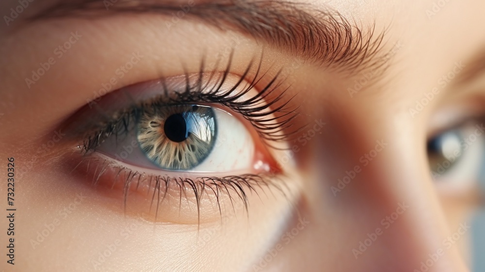 close up of a female eye. generative ai close up of a female eye. generative ai