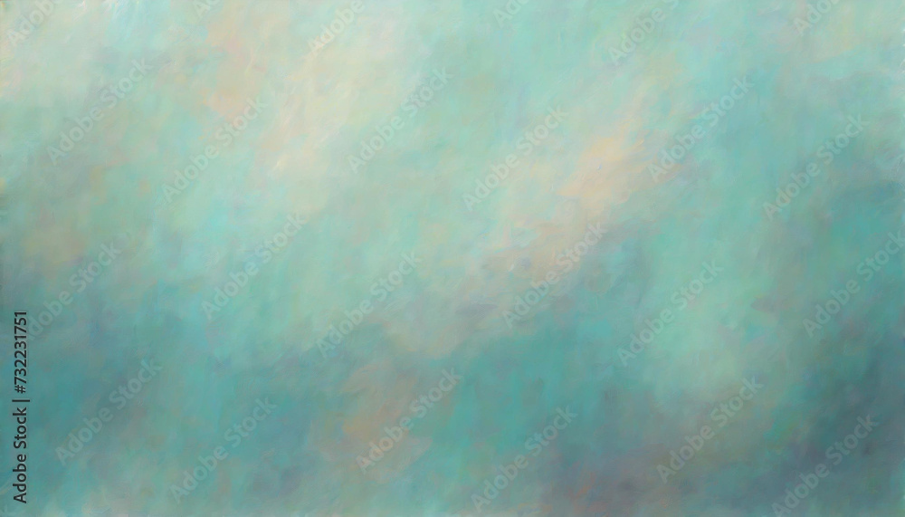 Turquoise and white blurred abstract oil painting background