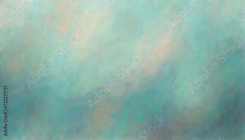 Turquoise and white blurred abstract oil painting background