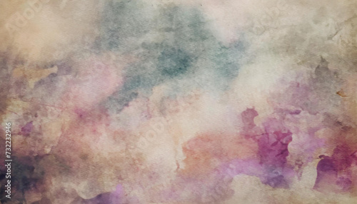 Purple and brown watercolor painting, grungy abstract background