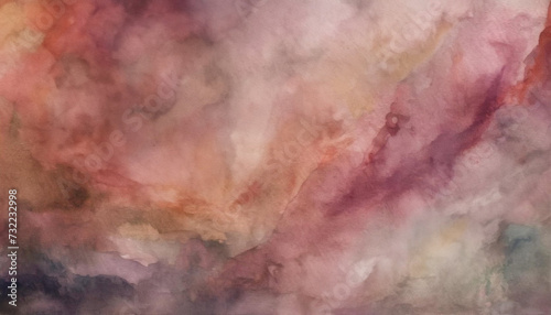 Pink and brown watercolor painting, grungy abstract background