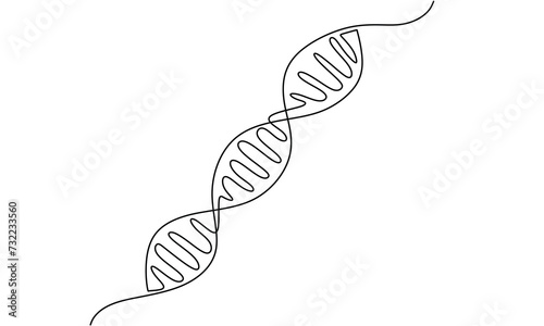 Abstract DNA Continuous line drawing. Hand-Drawn Vector Concept for Healthcare and Genetics.