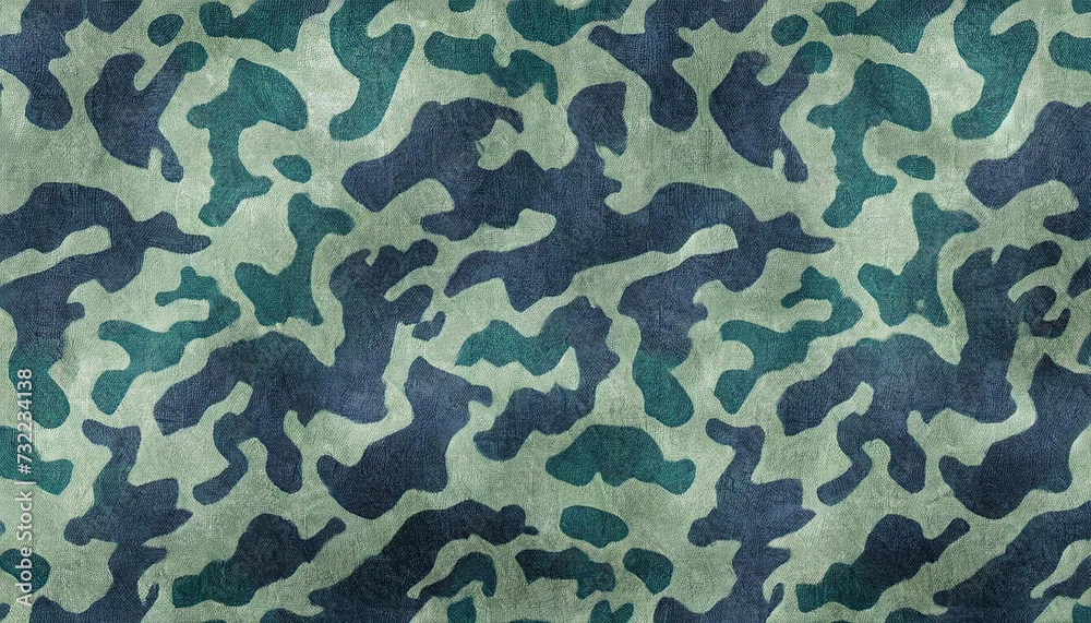 Green camouflage pattern on fabric Green camouflage pattern on fabric