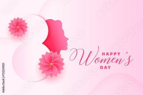 happy womens day greeting background with floral decor